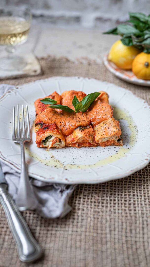 Cannelloni met citroen ricotta en een romige tomatensaus 1